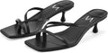 MIRAAZZURRA Kitten Heels Flip Flop Thong Heel Sandals - Comfortable