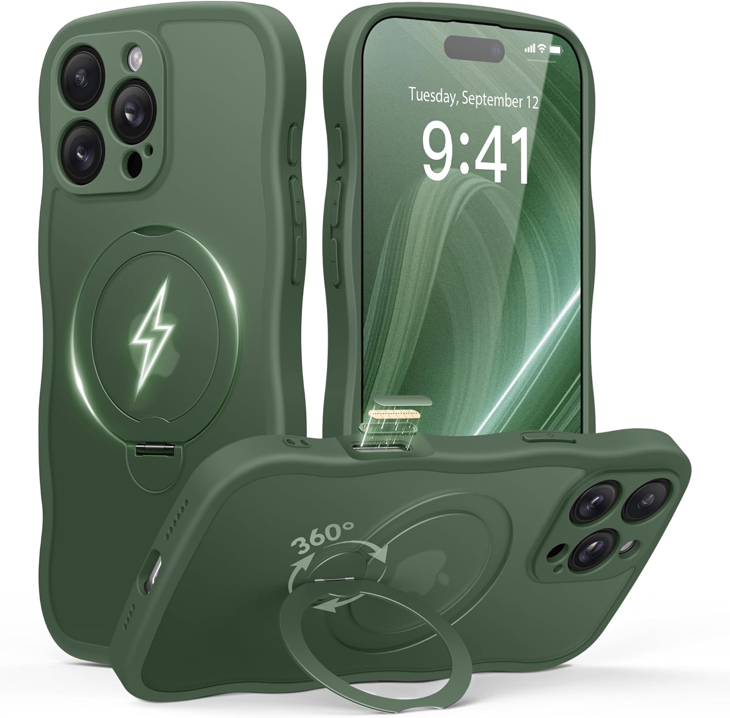 GolbinBox iPhone 16 Pro Max Case with 360 Spin Magnetic Stand