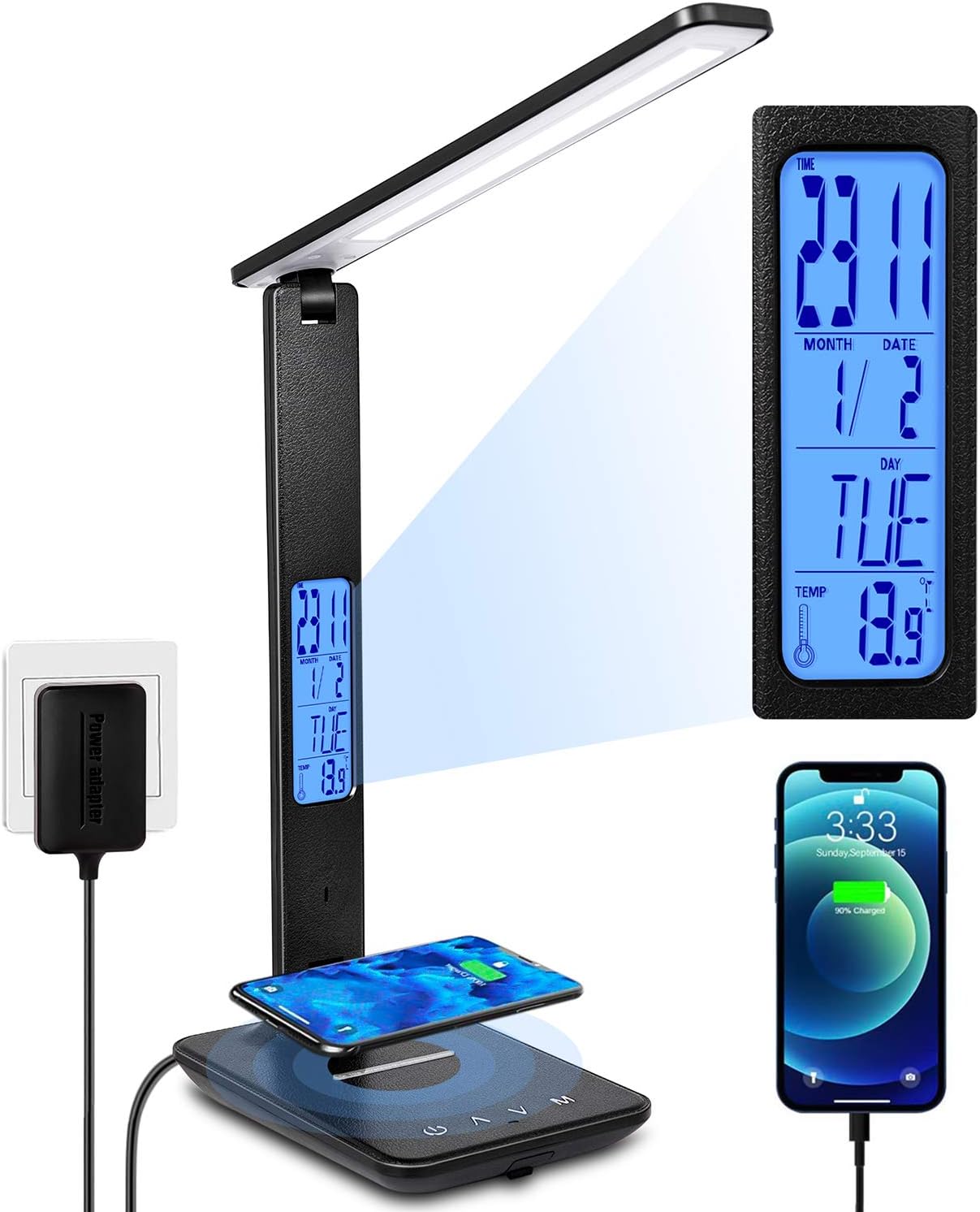 Wireless Charging LED Desk Lamp - Smart & Stylish!