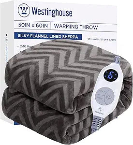 Westinghouse Electric Blanket Heated Throw for Cozy Warmth