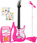 Kids Electric Musical Guitar Play Set Pink - Beginner Toy Kit