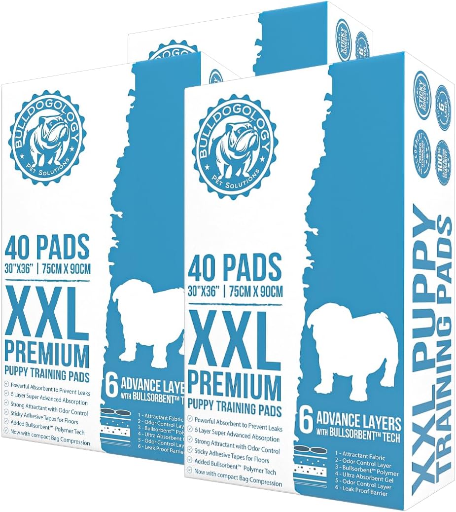 Bulldogology Premium Puppy Pads - Extra Large Leak Proof Pads