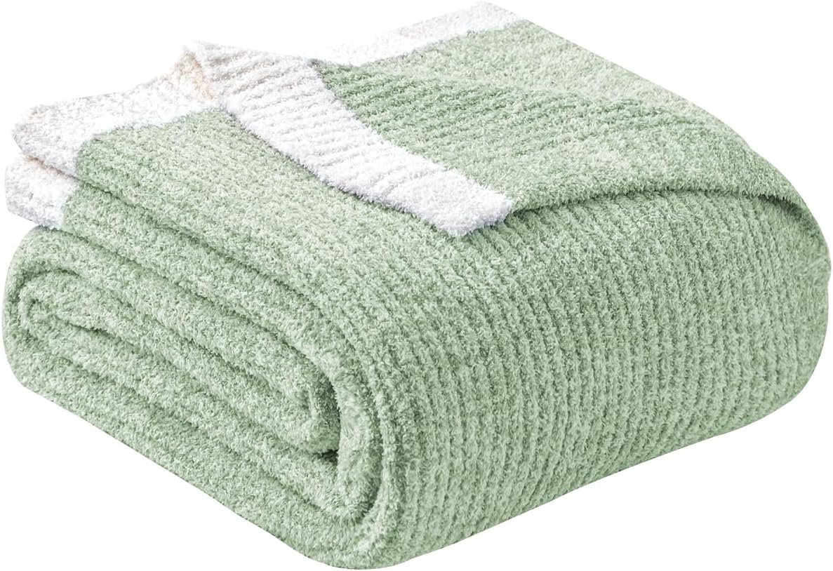 Ultra Soft Ribbed Throw Blanket for Couch 60x80 Inches Cozy