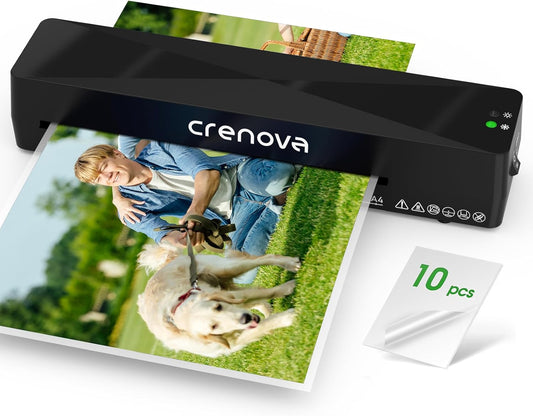 Fast Warm Crenova Laminator + 10 Sheets - Home, Office, School!