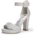 IDIFU Sabrina Platform Chunky High Heels Ankle Strap Heels - Sleek