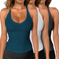 iGENJUN 3 Pack Workout Tops for Women Racerback Slim Fit - Summer