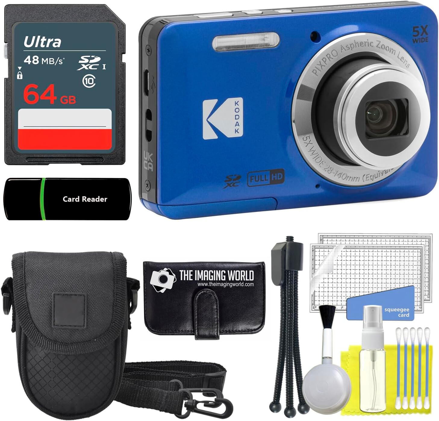 Kodak PIXPRO FZ55 Digital Camera with 64GB Bundle and Tripod