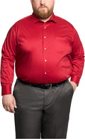 Big Fit Men's Dress Shirt Ultra Wrinkle Free with Flex Collar