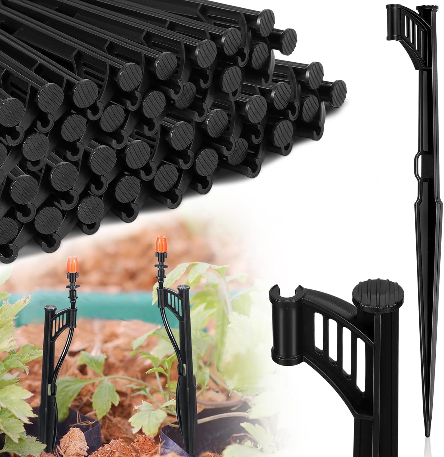 50 Pcs 12.8 Inch Drip Irrigation Support Stakes for Gardens
