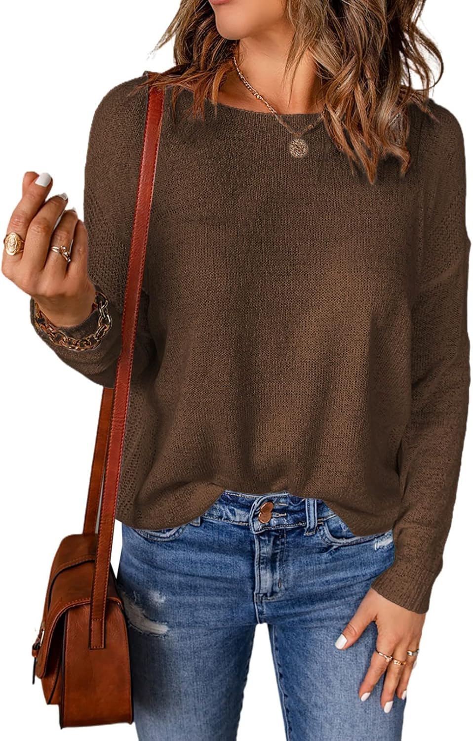 Acelitt Womens Casual Lightweight Long Sleeve Knit Shirts Tops