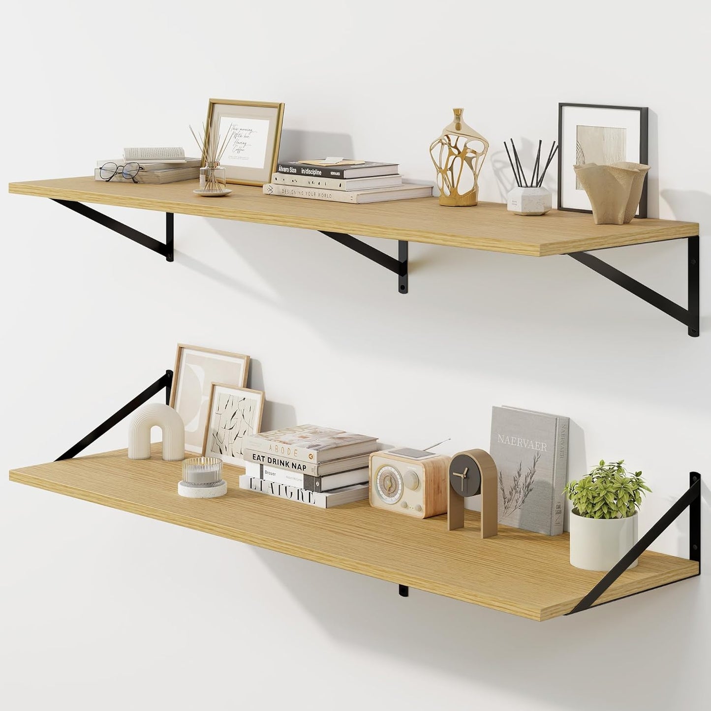 Floating Shelves for Wall - Large 48W x 12D Set of 2