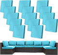 14Pcs Stretch Patio Cushion Covers Sky Blue - Reusable Outdoor