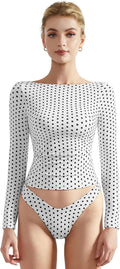 SUUKSESS Women Crew Neck Long Sleeve Crop Top - Double Lined Fit Shoes