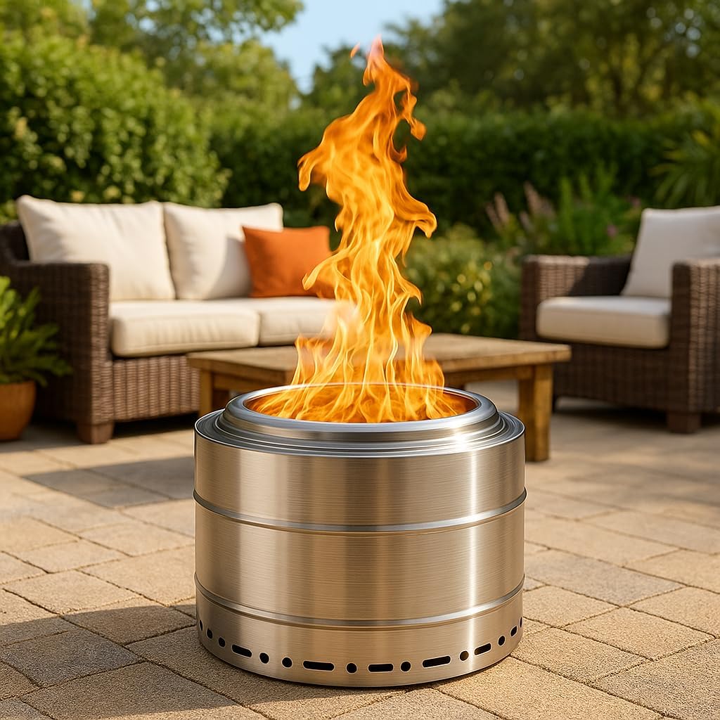 Smokeless Fire Pit 19 Inch for Outdoor Wood Burning Fun
