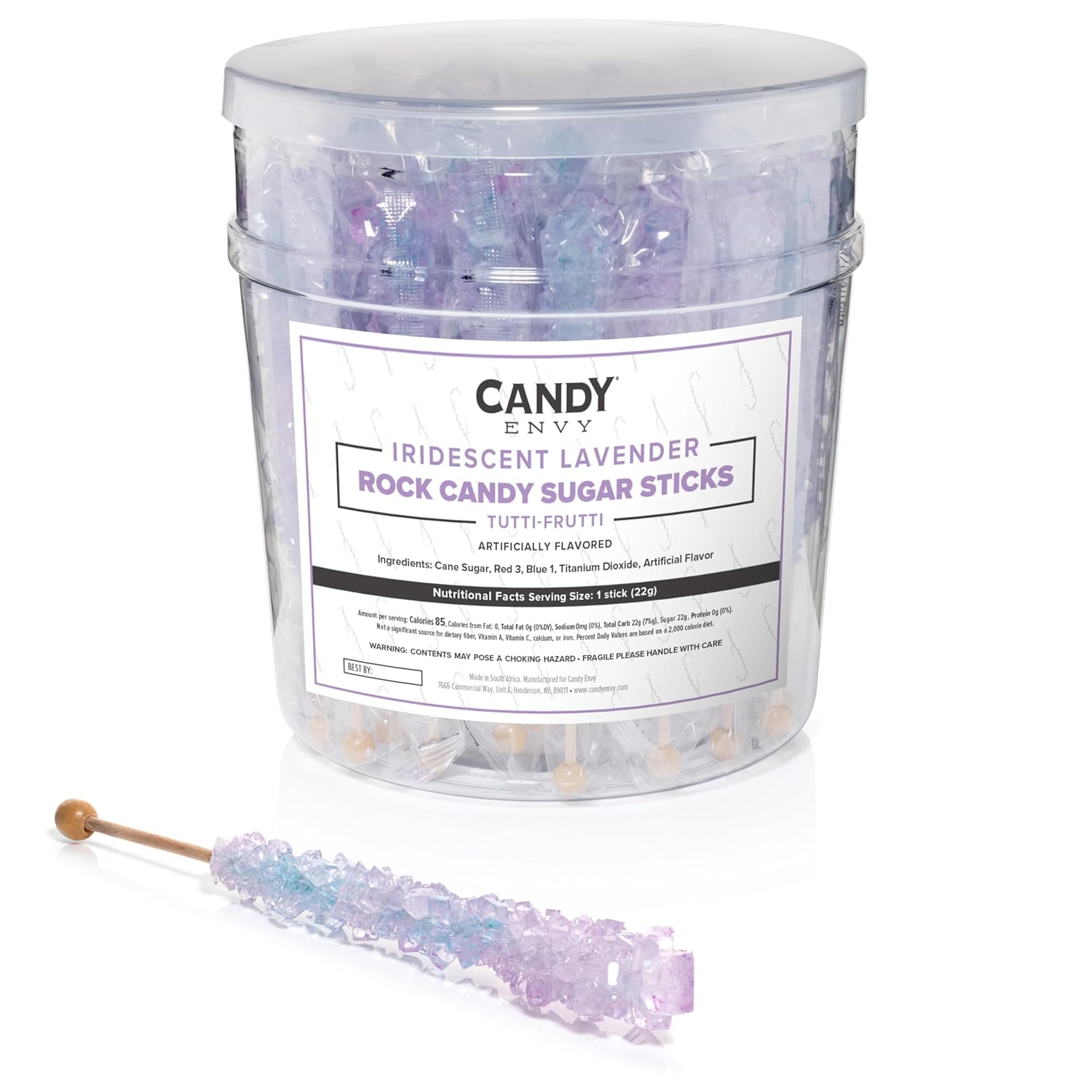 Iridescent Lavender Rock Candy Sugar Sticks for Sweet Treats