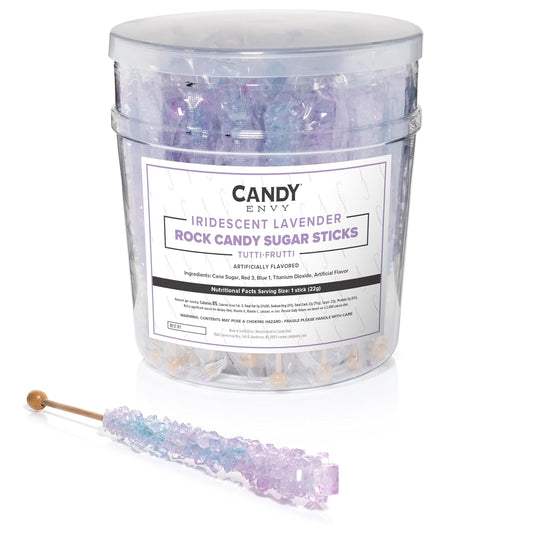 Iridescent Lavender Rock Candy Sugar Sticks for Sweet Treats