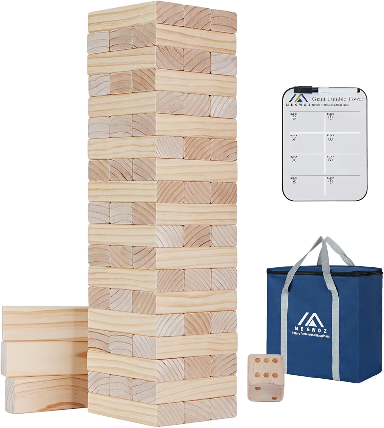 Giant Tumble Tower Game - 57 Blocks for Family Fun Indoors