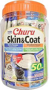 INABA Churu Lickable Puree Natural Cat Treats for Skin & Coat