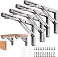 Folding Shelf Brackets 16 in 4 Pcs - Heavy Duty Foldable Support