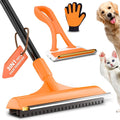 Carpet Rake for Pet Hair Removal - 3 in 1 Tool with 58ft Handle