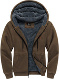 Men's Sherpa Lined Zip Up Hoodie - Thick Fleece Winter Jacket