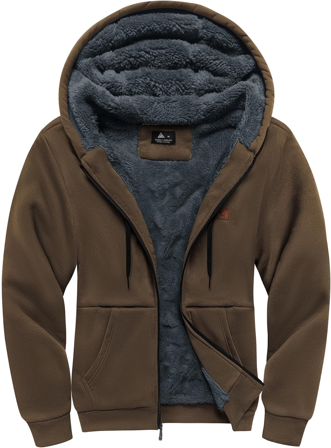 Little Beauty Fleece Hoodies for Men Winter Thick Jackets
