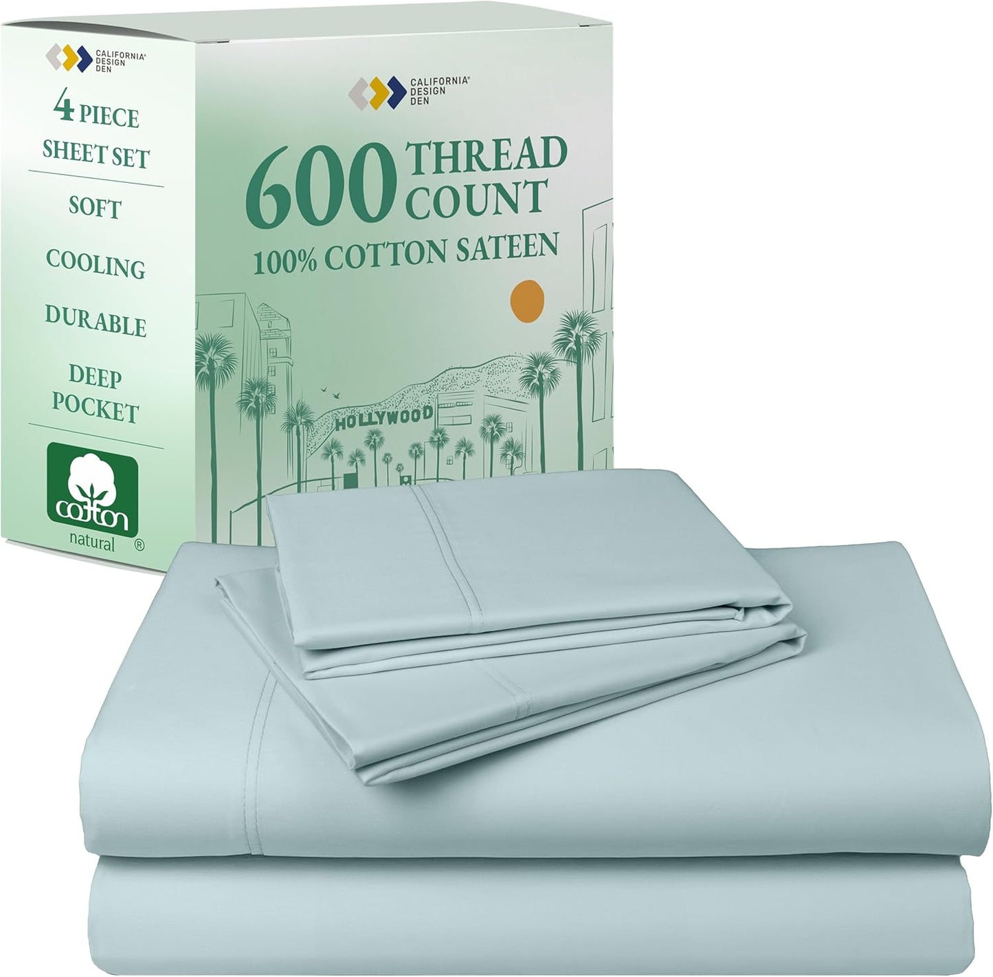 Luxury King Size Sheet Set - 100% Cotton, 600 Thread Count