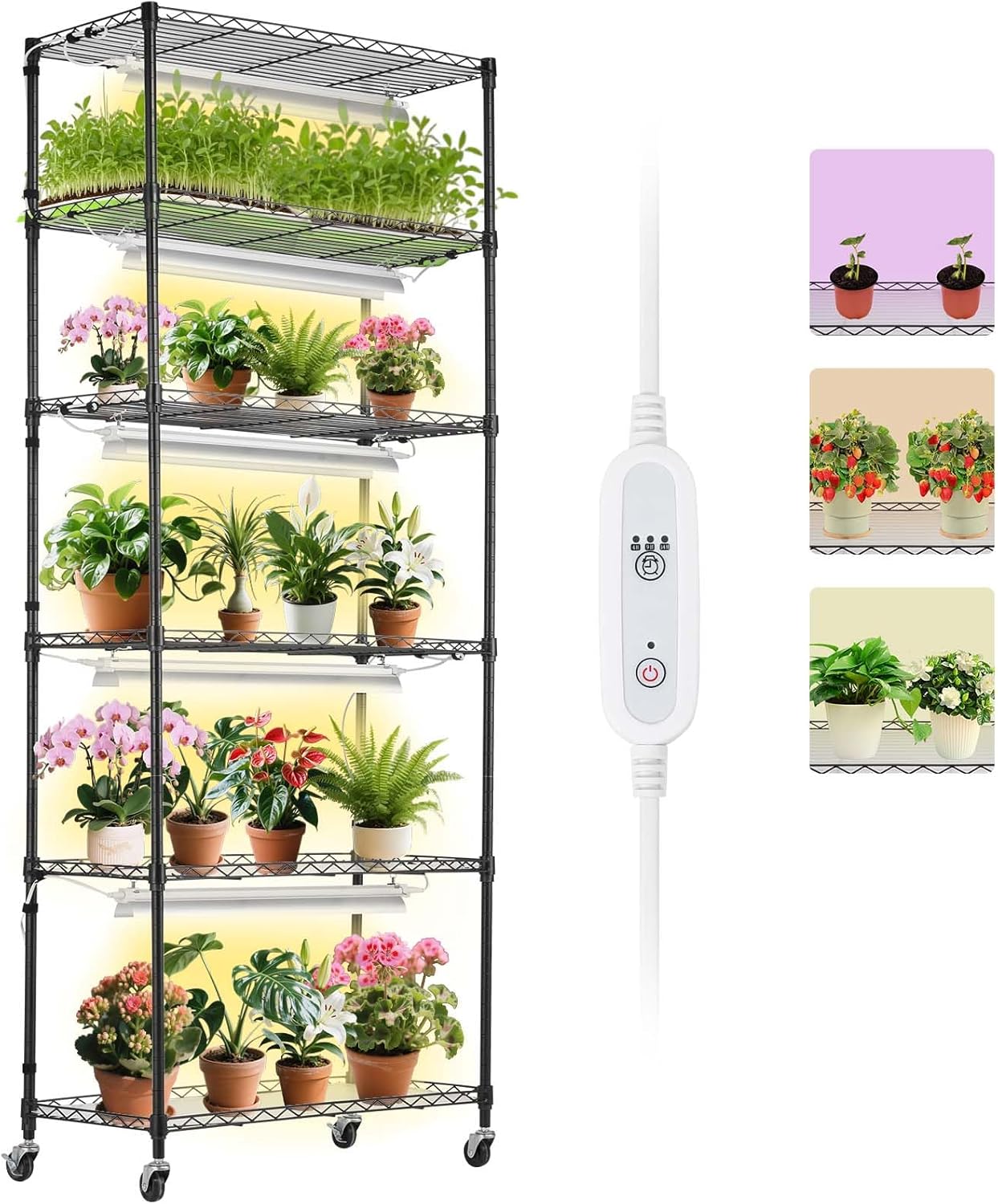 VEVOR Plant Stand with Grow Light for Indoor Gardening Needs