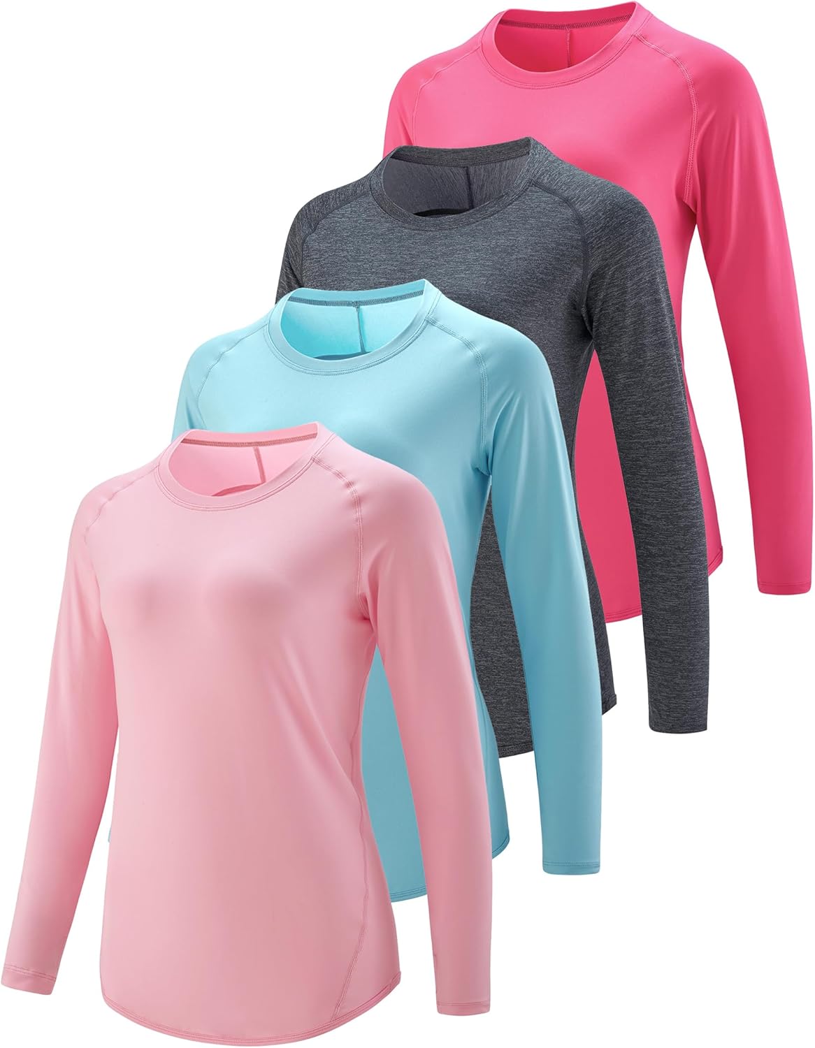 Womens Long Sleeve Athletic Tops with Thumb Holes for Comfort