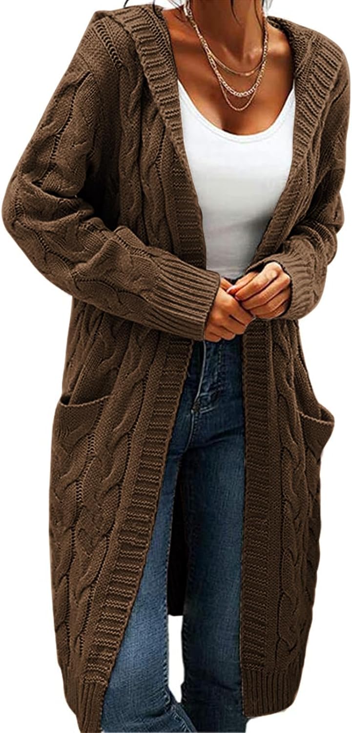 Women Hooded Open Front Cardigan for Cozy Style and Comfort