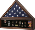 Veteran Burial Flag Display Case Solid Wood Walnut - Honor Preserved