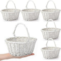 Small Wicker Picnic Basket 6-Pack - White Flower Girl Baskets