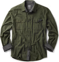 CQR Men's 100% Cotton Button Down Flannel Shirt - Warm (Style 2BWF)