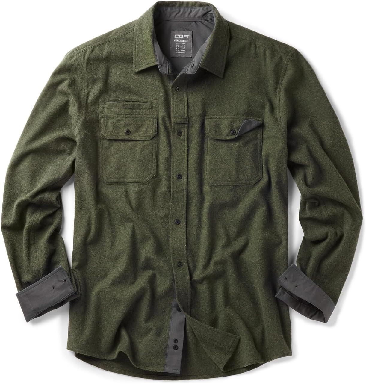 CQR Men's Cotton Flannel Shirts for Casual Outdoor Wear