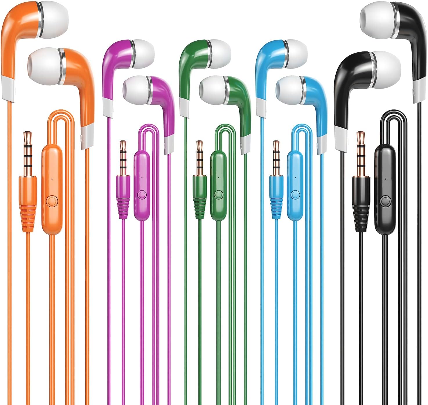 30 Pack Kids Earbuds with Microphone - Classroom Essential!