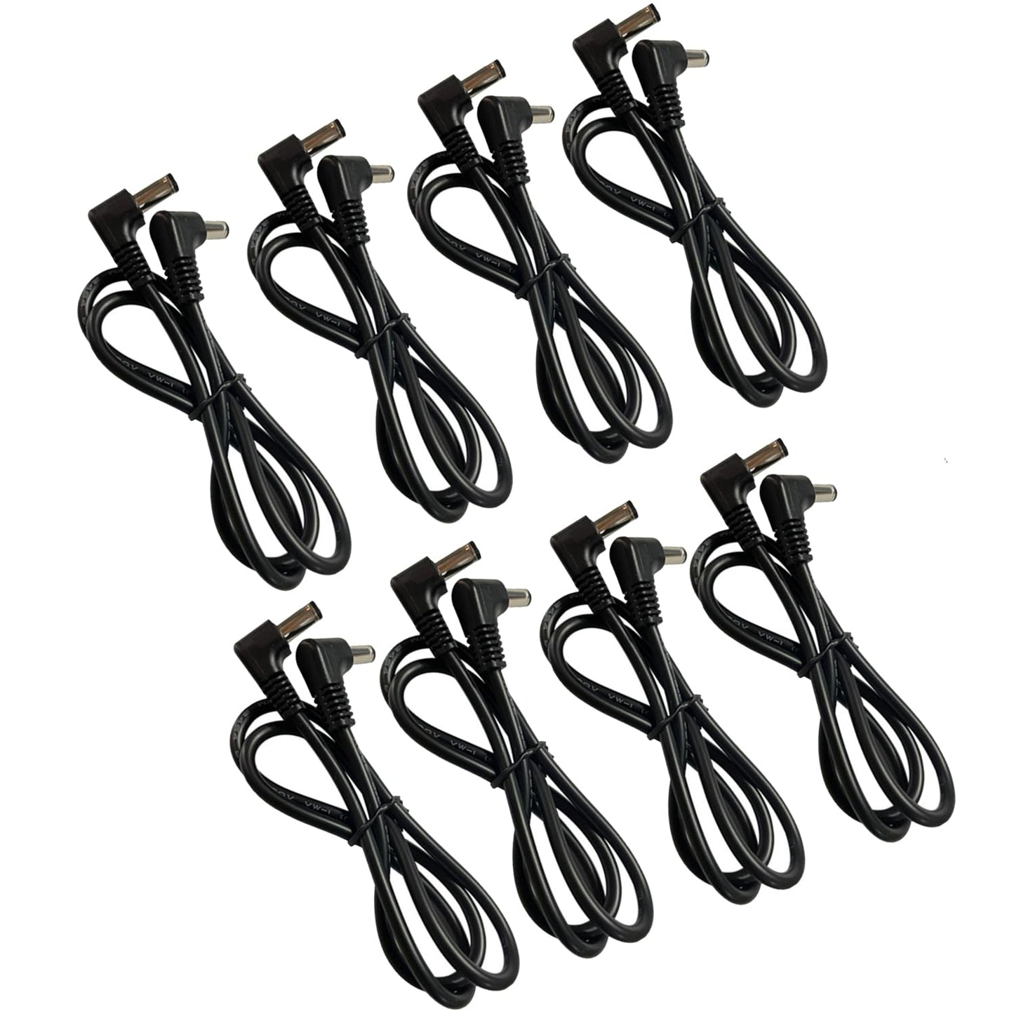SOLUTEK 12 Right-Angle Guitar Power Cable Set - Space-Saving, Noise-Free, Heavy-Duty | 9V/12V/18V Compatible