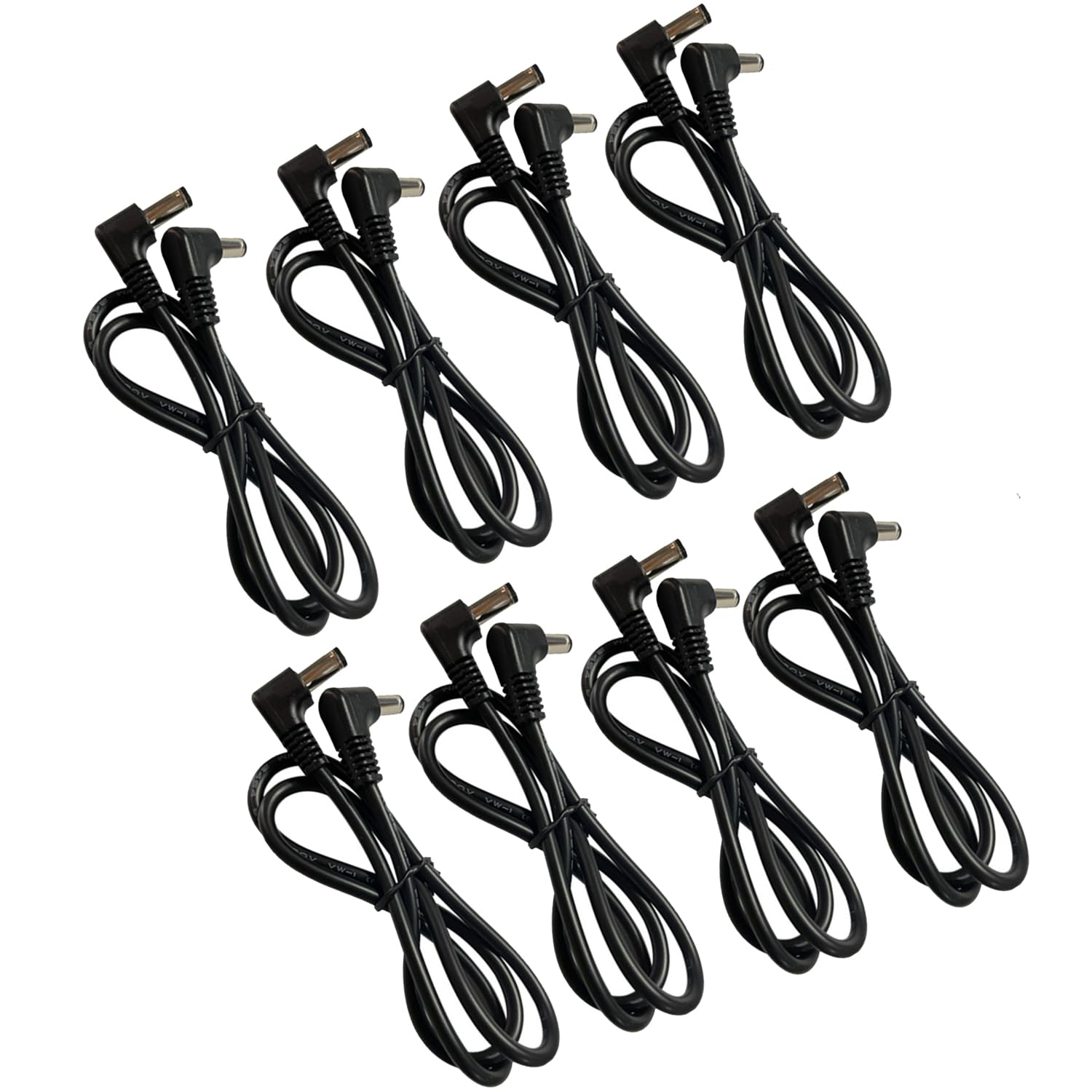 SOLUTEK 12 Right-Angle Guitar Power Cable Set - Space-Saving, Noise-Free, Heavy-Duty | 9V/12V/18V Compatible