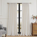 PRIMROSE Cream Ivory Curtains 120 in Panels - Heavy Velvet Blackout
