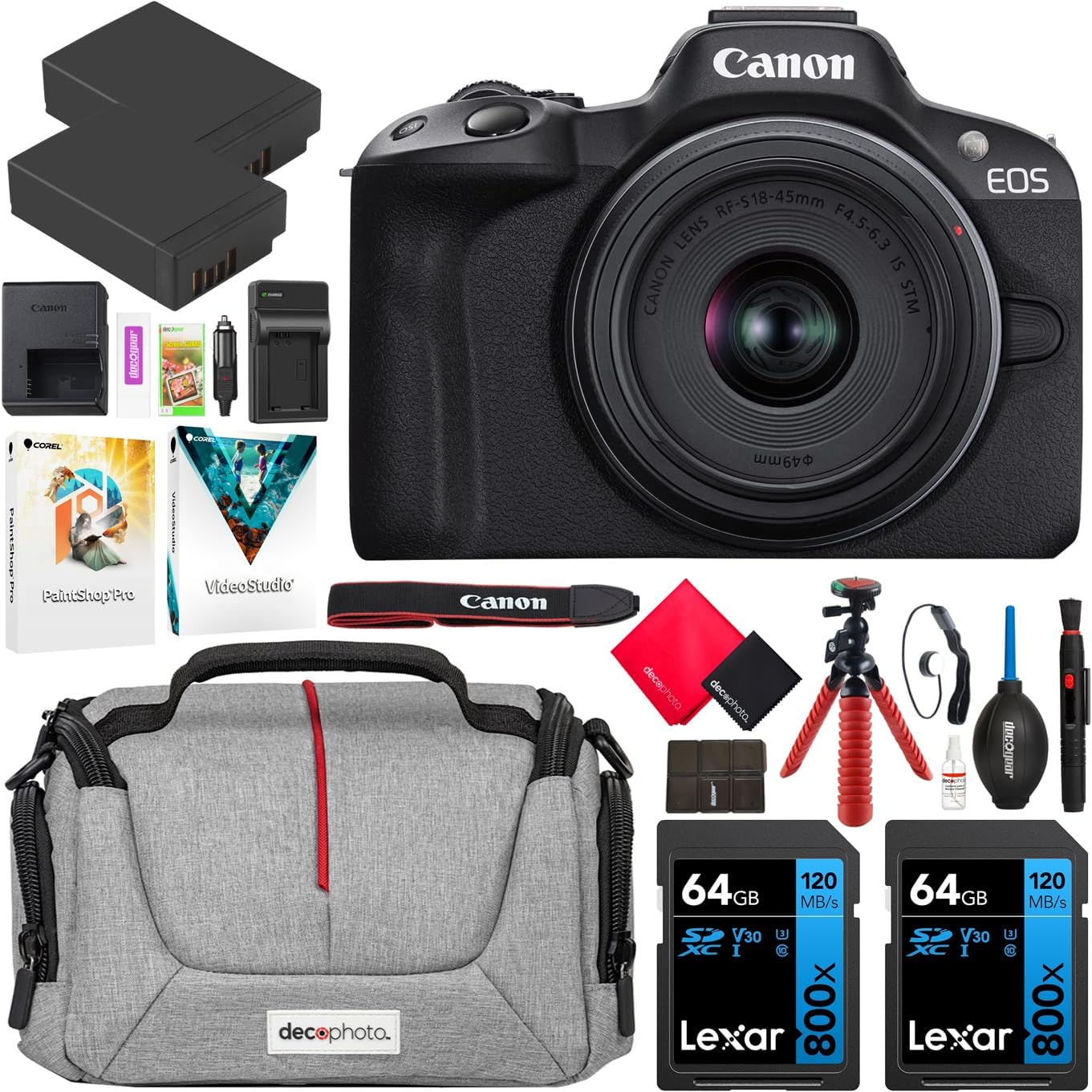 Canon EOS R50 Mirrorless Camera Bundle with Accessories Kit