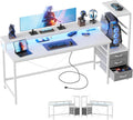 Mericonia Gaming Desk with LED Lights and Charging Hub - 51 in