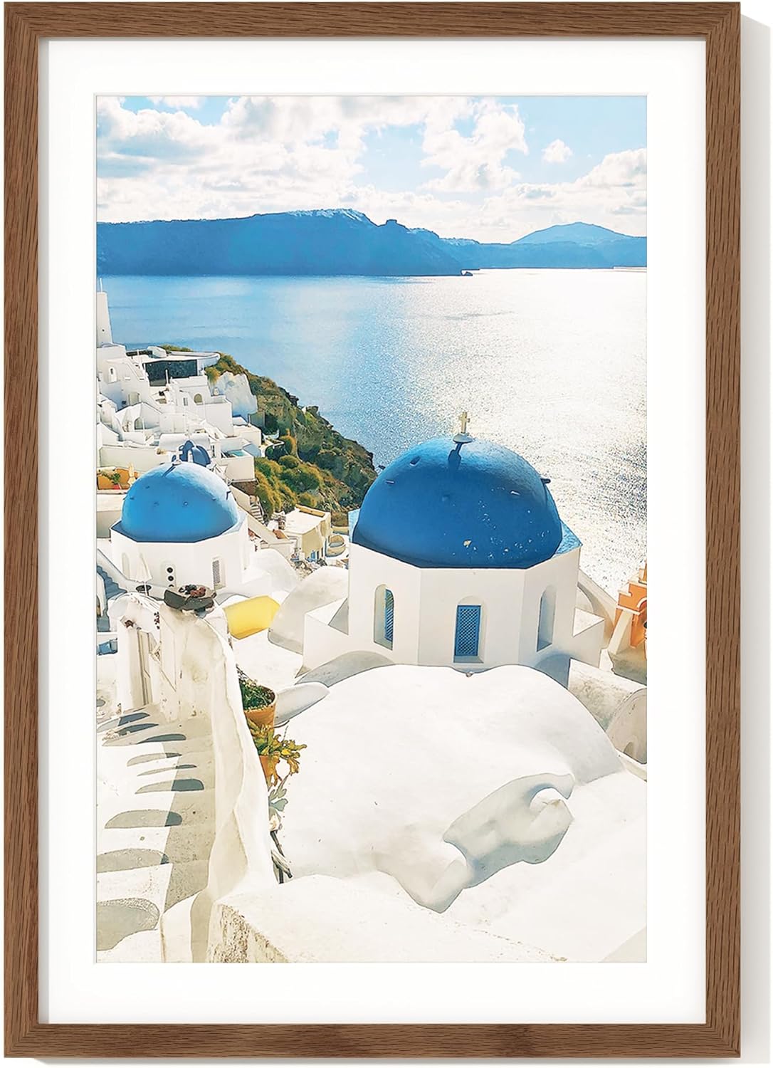 13x19 Solid Oak Wood Picture Frame with Mat for 11x17 Photos