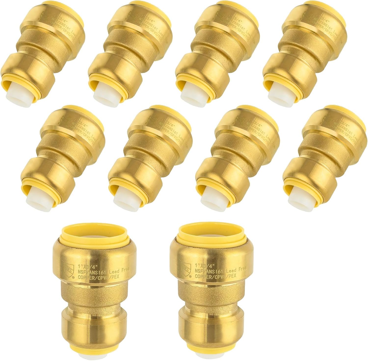 Foskan 10 Pack 1in x 3/4in Reducing Coupling for Plumbing Needs