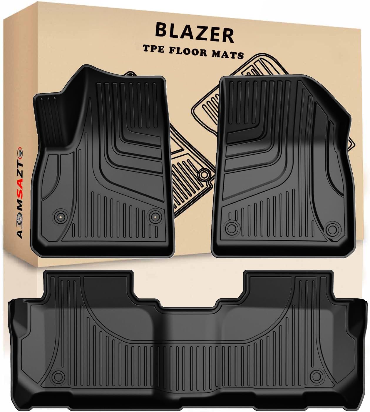 AOMSAZTO Floor Mats for 2019-2025 Chevy Blazer - All Weather