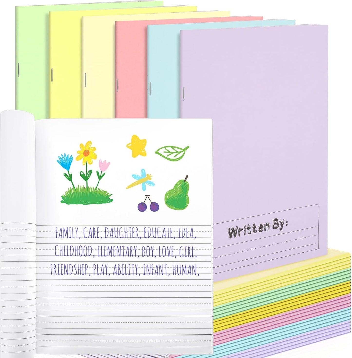 24 Pcs Primary Composition Notebooks for Kids - Perfect for School