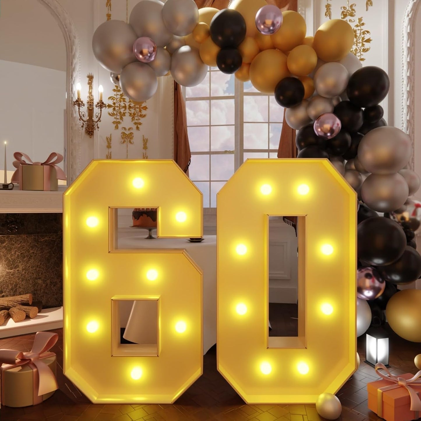 3FT Marquee Light Up Numbers for 60th Birthday Celebrations