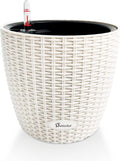 Dexceder 11x10 in Rattan Self Watering Planter - Indoor Outdoor