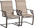 All-Weather Spring Motion Patio Dining Chairs Set of 2 - Smooth