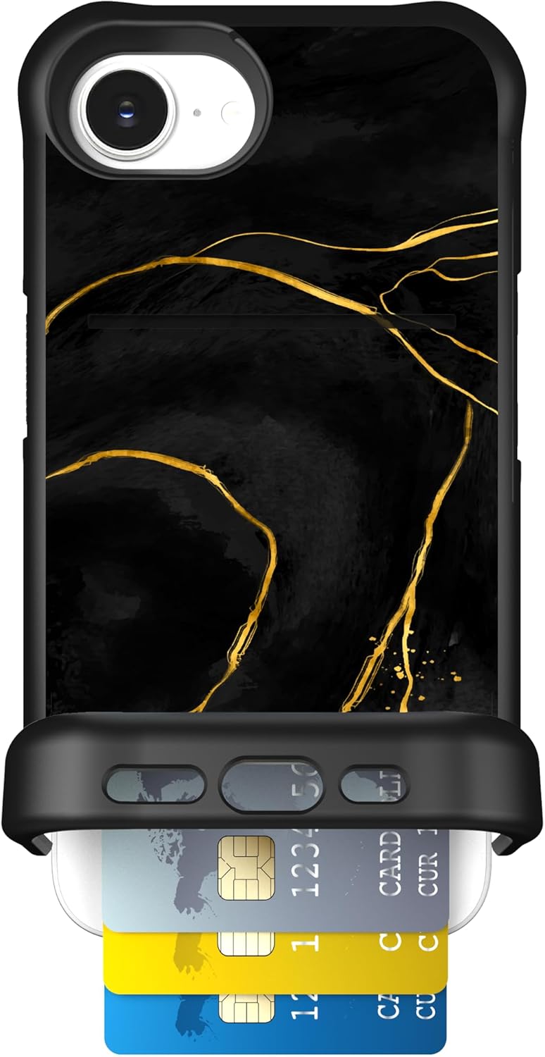 Scooch iPhone 16e Case with Card Holder and 10-Foot Drop Protection