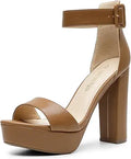 DREAM PAIRS Women's Hi-Lo High Heel Platform Pump Sandals - Elevated