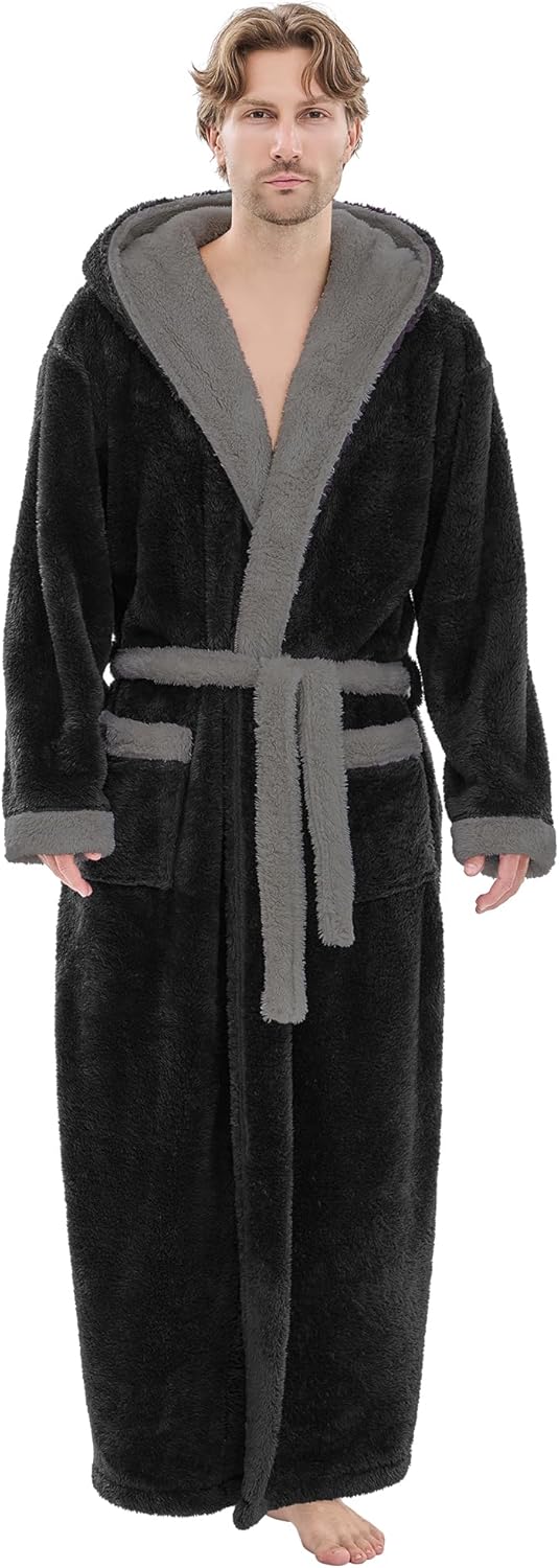 Mens Plush Robes Full Length for Big and Tall Comfort